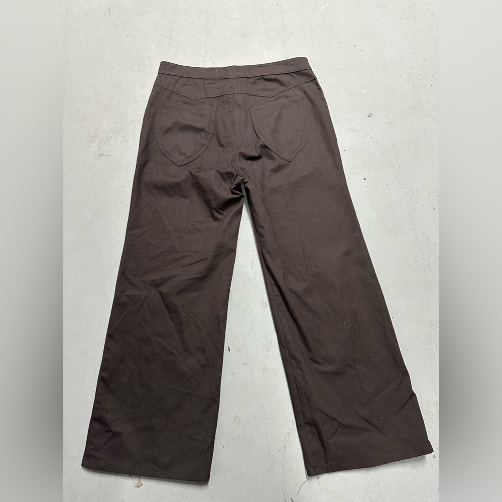 Lykke Wullf Carpenter Pants Brown Chino Wide Leg Womens Size 10 High Rise - Picture 4 of 8